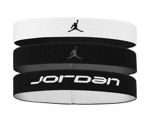 3er Pack NIKE Jordan Elastic Sport Wide Stirnbänder 036 - black/white/black