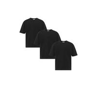 3er Pack Oversized T-Shirts - Klassisches Basic Shirt aus Baumwolle - Kurzarm, Rundhals - Ideal für Alltag, Freizeit & Streetwear Schwarz L