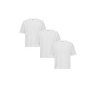 3er Pack Oversized T-Shirts - Klassisches Basic Shirt aus Baumwolle - Kurzarm, Rundhals - Ideal für Alltag, Freizeit & Streetwear Weiß XL