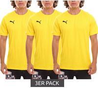 3er Pack Puma TeamGOAL 23 Casual Herren Baumwoll-Shirt mit Logo-Stickerei schlichtes T-Shirts 656578 07 Gelb L