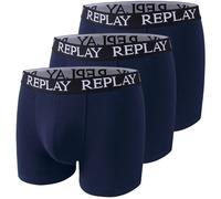 Replay Underwear 3er-Set: Boxershorts in Dunkelblau - Größe L | Herren Waesche