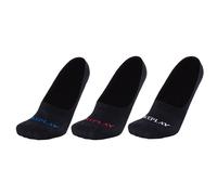 3er Pack REPLAY Basic Foot Logo Invisible Füßlinge Herren N161 - black/logo ass colours 35-38