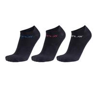 REPLAY Unisex Sneaker Socken, 3er Pack - Kurzsocken, Baumwolle, Logo, einfarbig, kurz Schwarz 43-46