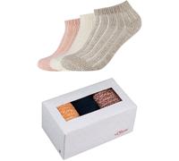 3er Pack s.Oliver Hygge Rib Sneakersocken in Geschenkbox 1200 - offwhite melange 39-42
