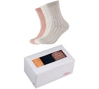 Socken S.OLIVER "Sockenbox 3er Pack", Damen, Gr. 39/42, weiß (sanftes weiß melange), 69% Polyester 29% Polyester 2% Elasthan, meliert, Socken (85118641-39) sanftes weiß melange