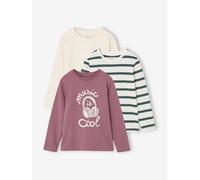 3er-Pack Shirts Jungen BASIC lila Gr. 158/164 von Vertbaudet