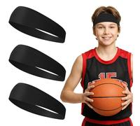 3er-Pack Sport-Schweißbänder, Fußball-Stirnbänder, Schweißbänder für Sportfans, Atmungsaktive Kopfbedeckung für Kinder, Jungen und Mädchen, geeignet für Baseball, Fitnessstudio, Laufen und Training