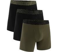 3er Pack UNDER ARMOUR Performance Cotton Solid 6" Boxershorts Herren 968 - black w/marine od S