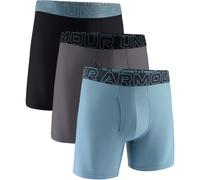 3er Pack UNDER ARMOUR Performance Tech Mesh Solid 6" Boxershorts Herren 479 - jasper blue 4XL
