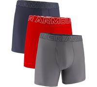 3er Pack UNDER ARMOUR Performance Tech Solid 6" Boxershorts Herren 062 - downpour gray S