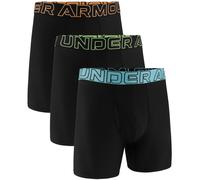 Boxershorts UNDER ARMOUR "Boxershort UA PERFORMANCE TECH - SOLID 6 IN 3PK 3er Pack", Herren, Gr. XL, schwarz (schwarz, grün, blau, orange), Obermaterial: 90% Polyester Pol. recyc.. 10% Elasthan EL., U