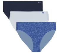 3er Pack UNDER ARMOUR Pure Stretch No-Show Print Bikini Briefs Damen 477 - washed navy L