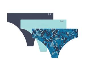 3er Pack UNDER ARMOUR Pure Stretch No-Show Print String Damen 453 - opal blue XL