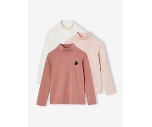 3er-Pack Unterziehshirts mit Stehkragen Mädchen BASIC rosenholz Gr. 98/104 von Vertbaudet