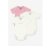3er-Pack Wickelbodys Baby PETIT BATEAU, Baumwolle weiß Gr. 56