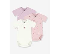 3er-Pack Wickelbodys Baby PETIT BATEAU, Baumwolle weiß Gr. 74