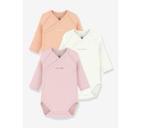 3er-Pack Wickelbodys langarm Baby PETIT BATEAU salbeigrün Gr. 56