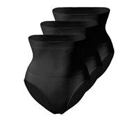 3er Pack Yenita® Damen Miederslip mit Bauchweg-Effekt, Figurformender Slip, X-Large, Schwarz