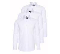 Langarmhemd RUSTY NEAL "Langarm", Herren, Gr. XXL, EURO-Größen, weiß, 60% Baumwolle, 37% Polyester, 3% Elasthan, unifarben, casual, Langarm, Hemden, im Slim-Fit geschnitten (19760746-XXL) weiß