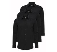 Langarmhemd RUSTY NEAL "Langarm", Herren, Gr. 6XL, EURO-Größen, schwarz, 60% Baumwolle, 37% Polyester, 3% Elasthan, unifarben, Hemden, im Slim-Fit geschnitten (70117314-6XL) schwarz