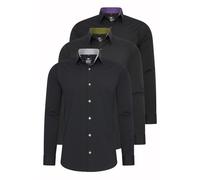 Langarmhemd RUSTY NEAL "Langarm", Herren, Gr. M, EURO-Größen, schwarz (schwarz, schwarz), 60% Baumwolle, 37% Polyester, 3% Elasthan, unifarben, Hemden, im Slim-Fit geschnitten (75876658-M) schwarz, sc