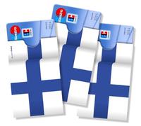 3er Set cardbox * 3 Kartenhüllen * Motive: Finnland Flagge * Scheckkartenhülle, ec-Kartenhülle, Führerscheinhülle usw.