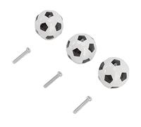 3er-Set Fußball-Schrankknöpfe, Ballsport-Thema, Einloch-Schublade, Keramikgriffe, Fußball-Schubladenknöpfe für Schrank, Kleiderschrank, Kommode