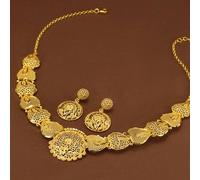 3er/Set Luxuriöses Exquisites Schönes Herzförmiges Sonnenblumen 18K Vergoldetes Halsketten- und Ohrringset, Geeignet für Frauen und Mädchen, Hochzeit,