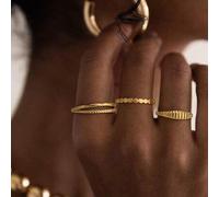 3er Set stapelbare Goldringe für Frauen, klobige Goldringe, 14k vergoldete Ringe Set für Frauen, nicht anlaufend, zierliche verdrehte Hochzeitsringe,