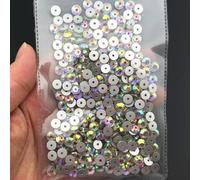 3mm 4mm 5mm 6mm Glaskristall Runde Strasssteine zum Aufnähen mit 1 Mittelloch zum Aufnähen Stein-Kristall ab,6mm 288Stk