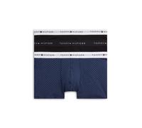 Trunk, Herren, Gr. S (48), 3 Stk., blau (schwarz), Webqualität, Obermaterial: 95% Baumwolle, 5% Elasthan, TOMMY HILFIGER UNDERWEAR, gemustert, unifarben, körpernah, Unterhosen, Körpernahe Passform mit