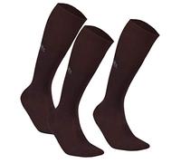 3paar Diabetiker Kniestrümpfe BAMBUS ohne gummi Dünn Herren Diabetiker-socken (Braun - 3paar, 43-46)