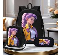 3pcs Purple Hair Suitable For Carrying ltems During Travel Flat Printing Technique Perfect Gift sports bag