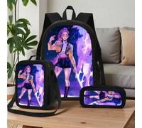 3pcs Purple Neon Warrior Birthday And Holiday Gift Halloween Christmas Present Ideal for Daily Commute shoulder bag