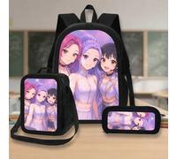 3pcs Three School & Outdoor Sports Bag Backpack Durable High-Quality Adjustable Straps, Ideal for Trips