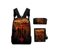(3pcsDusk)3 Stück Stranger Things Season4 Wasserdichter Rucksack Umhängetasche Bleistift Unisex Tasche