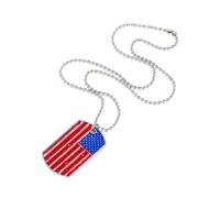 3Stk Fashion Usa Flagge Halskette Patriot Anhänger Dog Tag Torque
