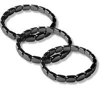 3Stk Hämatit Armband für Herren Frauen | Herren Armbänder mit Hämatit Kristall | Stilvolles Obsidian Stein Maskulines Armband Magnetisch | Schwarzer Turmalin Armbands Geschenk für Ehemann & Freund