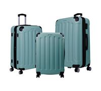 3tlg. ABS Hartschalen Kofferset mit Teleskopgriff Erweiterungsfunktion und TSA- Zahlenschloss Green