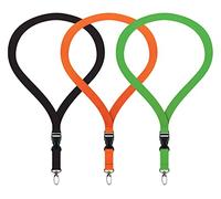 3x Schlüsselband Lanyard Schlüsselbänder Set Bunt 3 Stück Umhängeband mit abnehmbarer Schnalle & Karabinerhaken für Schlüssel & Ausweishalter Schlüsselanhänger (Schwarz Orange Grün)