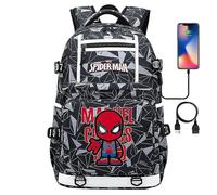 (4) 18 Zoll Super Hero Spider Man USB-Laptop-Rucksack für junge Studenten - Reisetasche mit großer Kapazität