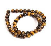 4/6/8/10 mm Naturstein Tigerauge, runde Perlen, Kristalle, Perlen für die Herstellung von DIY-Armbändern, Halsketten, Zubehör, 38,1 cm Strang, 6 mm, 59 bis 63 Stück