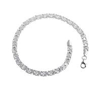 4,6mm flaches Königskette Armband - echt 925 Silber, Länge 25cm