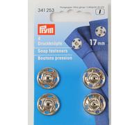 4 Annäh- Druckknöpfe ø 17mm silber