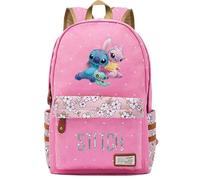 (4-Blau) Lilo & Stitch Rucksäcke für Teenager - Canvas-Laptoptasche mit Anime-Figuren - Unisex-Schule