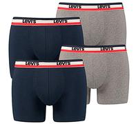 Levi's Herren Levis 200SF SPRTSWR Logo Color Boxer Brief 2P Boxershorts, Mehrfarbig (Dress Blues 198), Large (2er Pack)