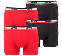 2er 4er 6er Pack Levi's Shorts Boxershorts Logo Color M, 2er Pack (1x 2er Pack), -786 red / black