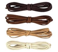 4 Farben 2M x 3mm Lederschnur Lederband, Faux Wildleder Schnur, Lederband Leder Schnur Faux Faden, Klassik Basteln Lederschnüre für DIY Armband Halskette Schmuck Handwerk (B)