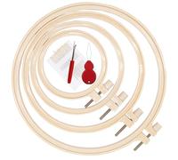 4 gelbe Kunststoff farbige Stickerei Kreuzstich Rahmen, Sticknadeln, 1 Nadelfäden Werkzeug und 1 Kreuzstich Aufwickel