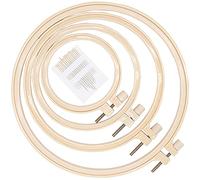 4 Größen rund Stickrahmen-Set,Embroidery Hoop, stickrahmen klein,Embroidery Ring,Kunststoff, Kreis, Kreuzstich, Ringe für Heimwerker, Basteln, Nähen, inklusive 16 Nähnadeln mit goldenem Öhr
